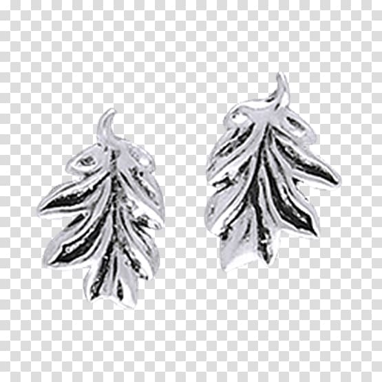 Earring Oak leaf cluster Silver Oak leaf cluster, Leaf transparent background PNG clipart