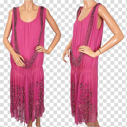 1920s Flapper Fashion Dress Chiffon, dress transparent background PNG clipart