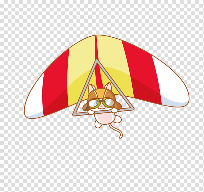 Cartoon Paragliding, cartoon cat and paragliding transparent background PNG clipart