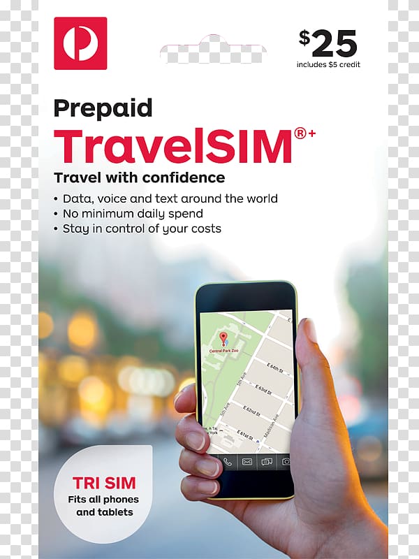 Prepaid TravelSIM®+ Australia Post Mail Subscriber identity module Smartphone, Vodafone New Zealand transparent background PNG clipart