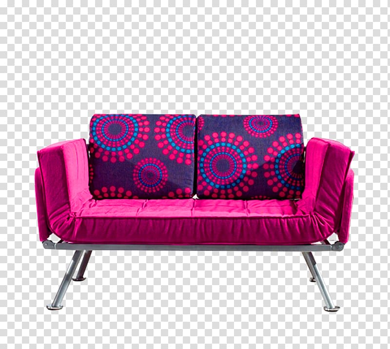 Sofa bed Couch Furniture, Purple simple sofa decoration pattern transparent background PNG clipart