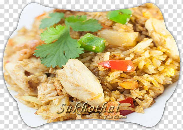 Thai fried rice Arroz con pollo Pilaf Biryani, Rice noodle transparent background PNG clipart