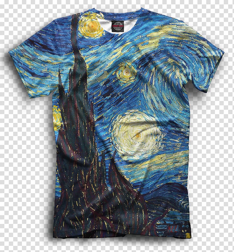 T-shirt The Starry Night painting Painter, T-shirt transparent background PNG clipart