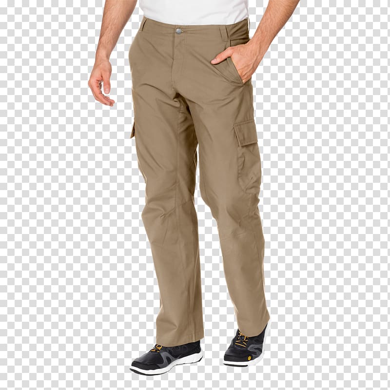 Khaki Cargo pants Jeans Jack Wolfskin, sand dune transparent background PNG clipart