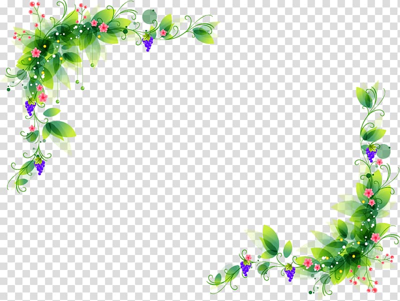 pink and purple petaled flowers borders , Ornament Decorative arts , Leaves Border transparent background PNG clipart