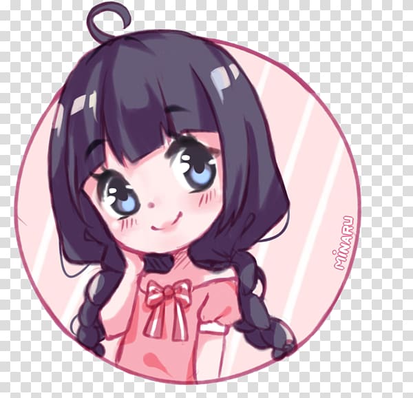 chibi anime girl on computer