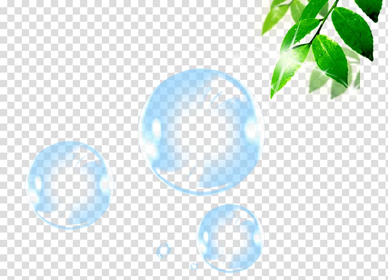 bubbles and green leaves illustration, Bubble Sphere Blister, Blister bubble bamboo transparent background PNG clipart