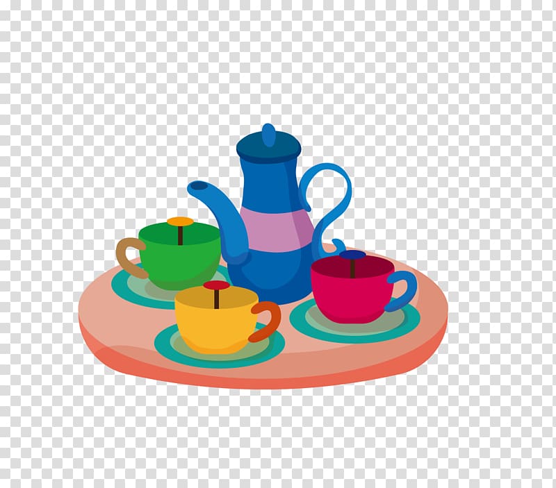 Illustration, Tea set transparent background PNG clipart
