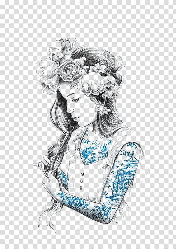 woman illustration, Drawing Artist Girl Illustration, Little Princess transparent background PNG clipart