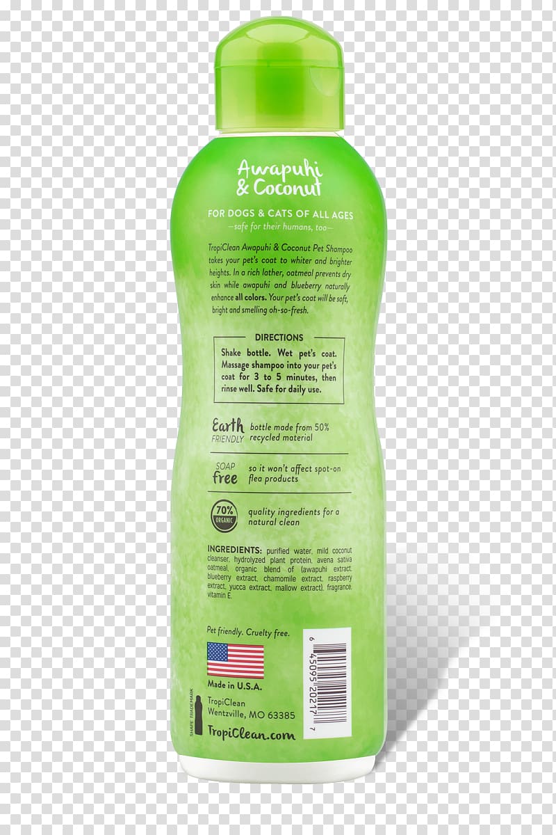 Tropiclean Oatmeal and Tea Tree Shampoo TropiClean Champú y Coco Tropiclean Shampoo Hair conditioner, coconut water shampoo ingredients transparent background PNG clipart