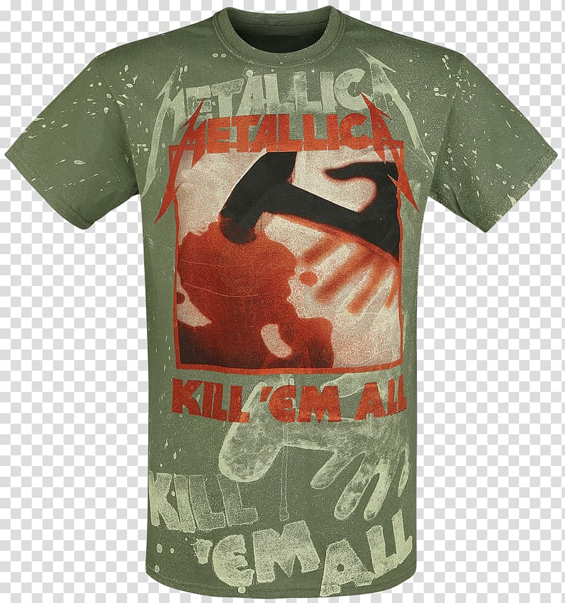 T-shirt Metallica Kill \'Em All Album Heavy metal, T-shirt transparent background PNG clipart