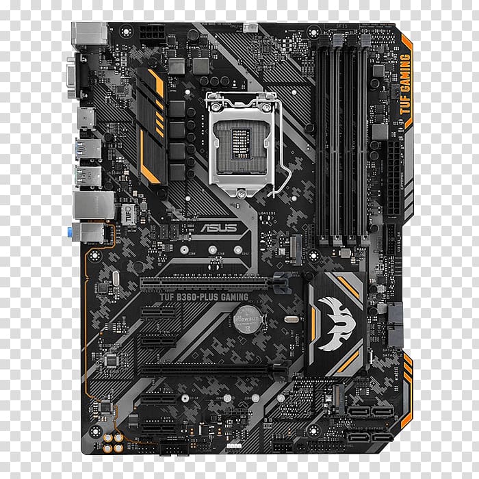 Intel LGA 1151 ASUS TUF B360-PLUS GAMING Motherboard ATX, intel transparent background PNG clipart