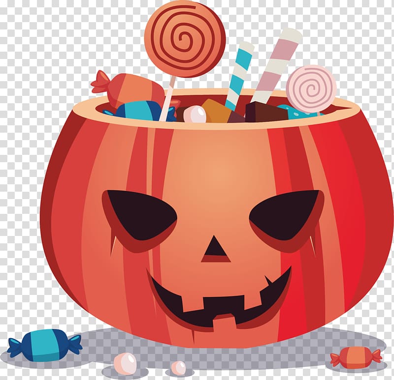 Halloween Trick-or-treating Illustration, hand-painted pumpkin monster transparent background PNG clipart