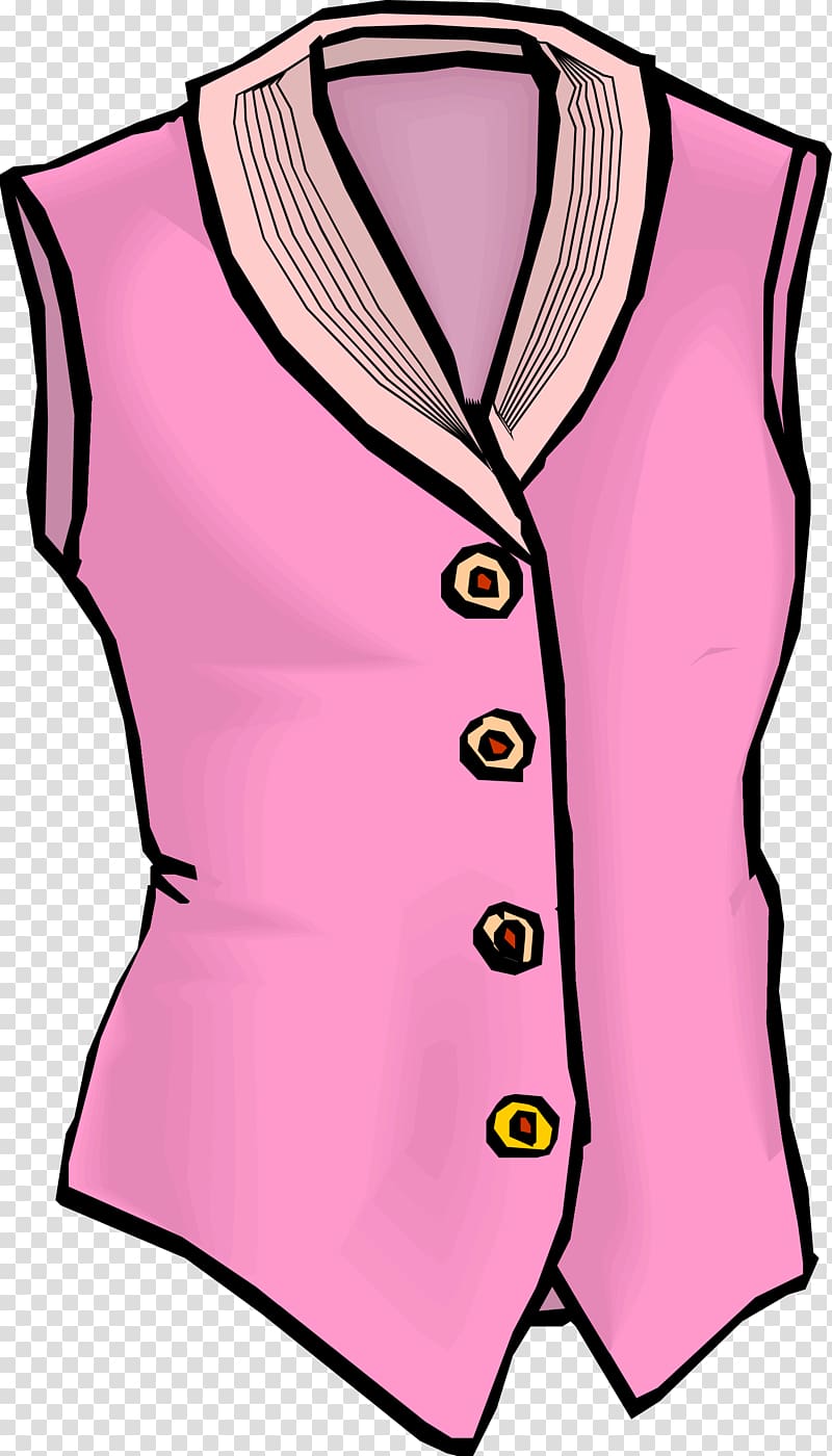 Sweater vest Blouse , Pink dress transparent background PNG clipart