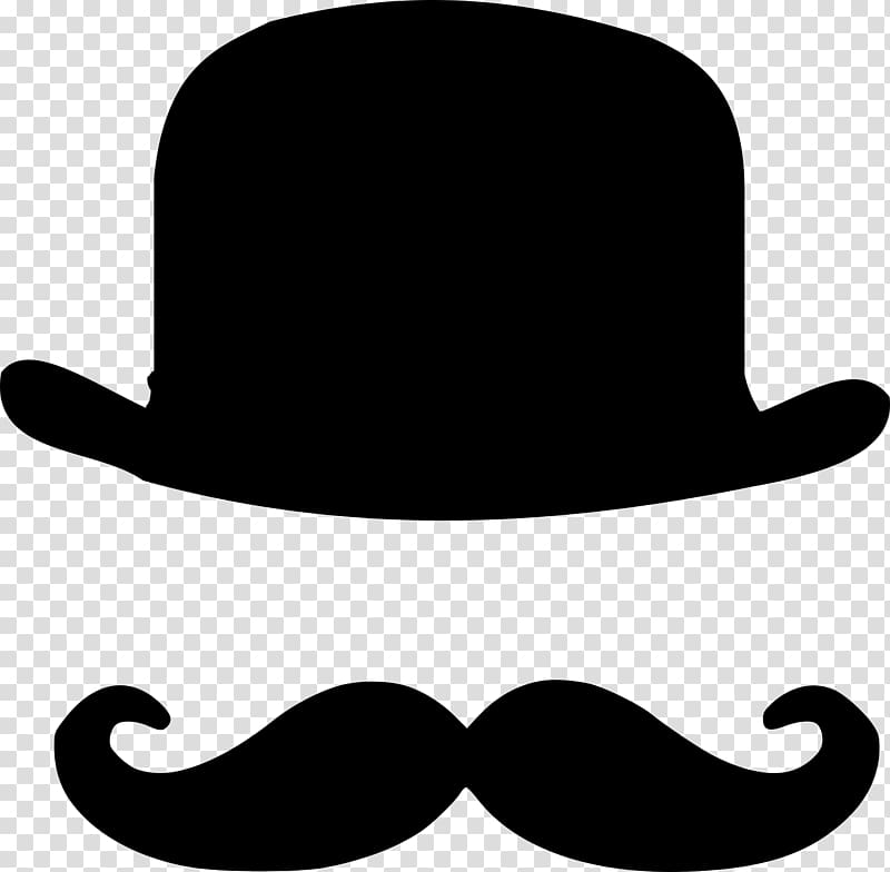 black hat and mustache , Bowler hat Moustache Top hat , mustache transparent background PNG clipart
