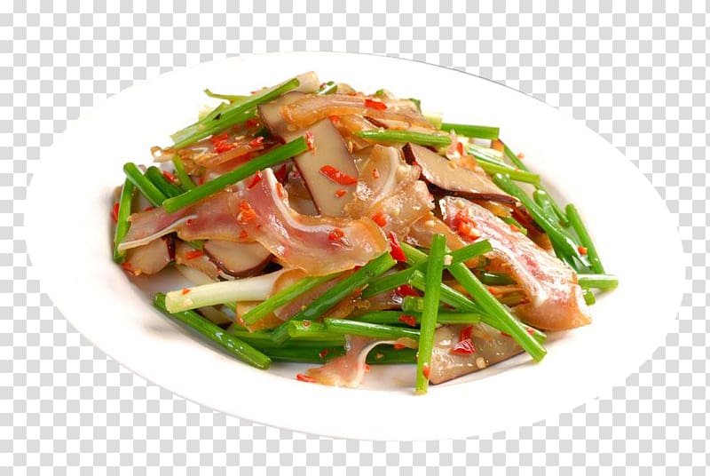 Twice cooked pork Namul Chinese cuisine Stir frying Vegetable, Garlic fried pork transparent background PNG clipart