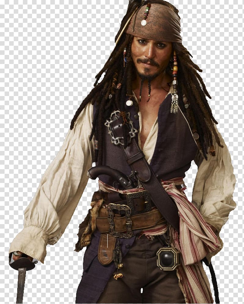 Jack Sparrow Johnny Depp Pirates of the Caribbean: The Curse of the Black Pearl Piracy, sparrow transparent background PNG clipart