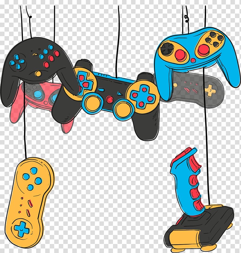 assorted game controllers, Video game Game controller Joystick Online game, gamepad transparent background PNG clipart
