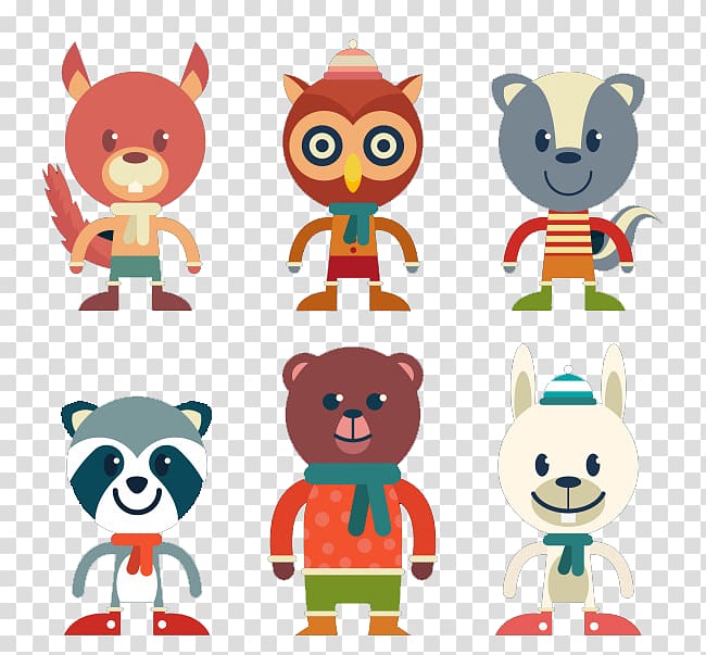 Bear Animal , Animal characters dressed in winter clothes transparent background PNG clipart