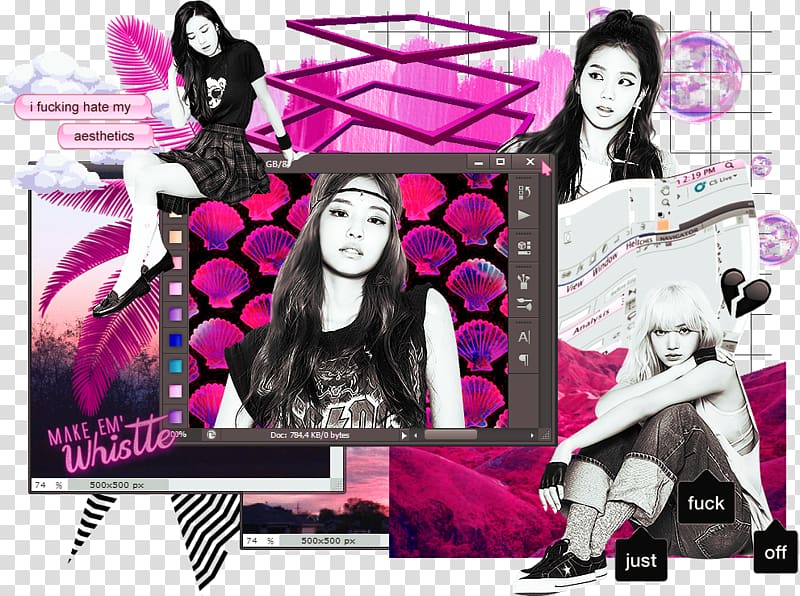 BLACKPINK Fan art K-pop , collage transparent background PNG clipart