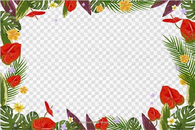 floral frame, Jungle , Jungle borders transparent background PNG clipart