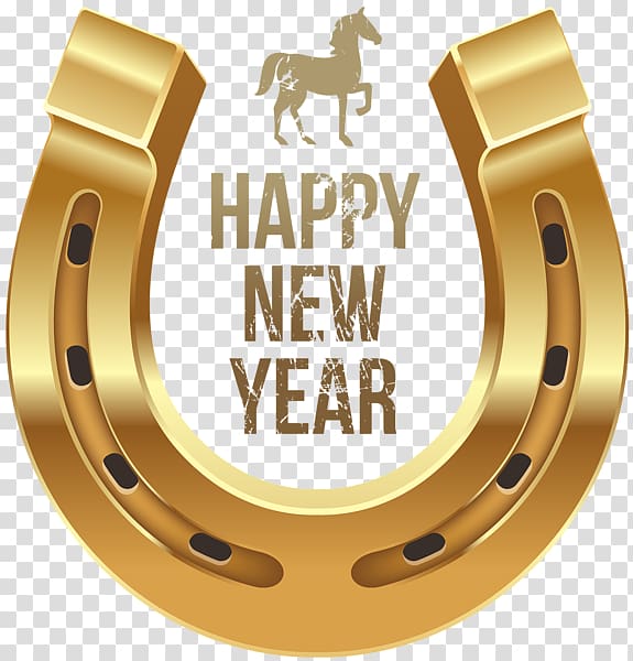 Horse Chinese New Year Wish , Happy New Year metallic horseshoe transparent background PNG clipart