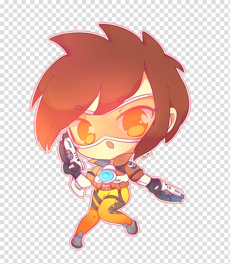 Tracer Overwatch Chibi Anime, meimei transparent background PNG clipart
