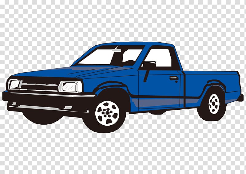 Pickup truck Ford F-Series Toyota Hilux , cartoon hand painted blue pickup truck transparent background PNG clipart