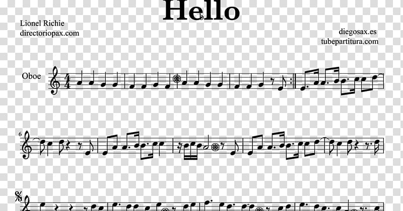 Hello Sheet Music Violin Bassoon, oboe transparent background PNG clipart