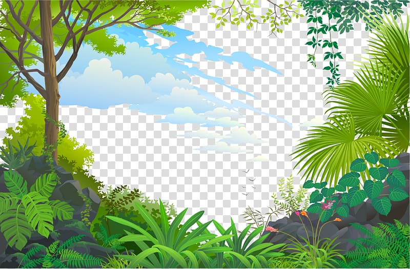 forest under clear blue sky , Tree Forest , Blue Space transparent background PNG clipart