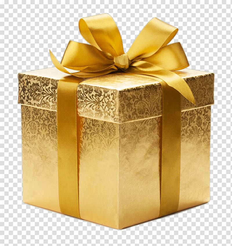 gold gift box, Gift wrapping Paper Box, Gift transparent background PNG clipart