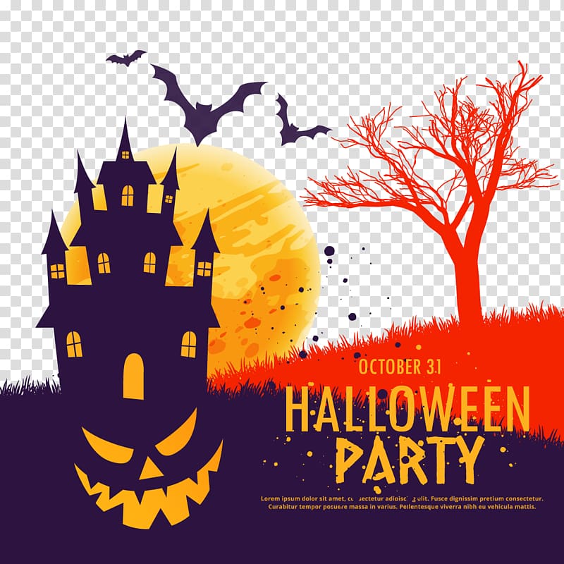 Halloween castle transparent background PNG clipart