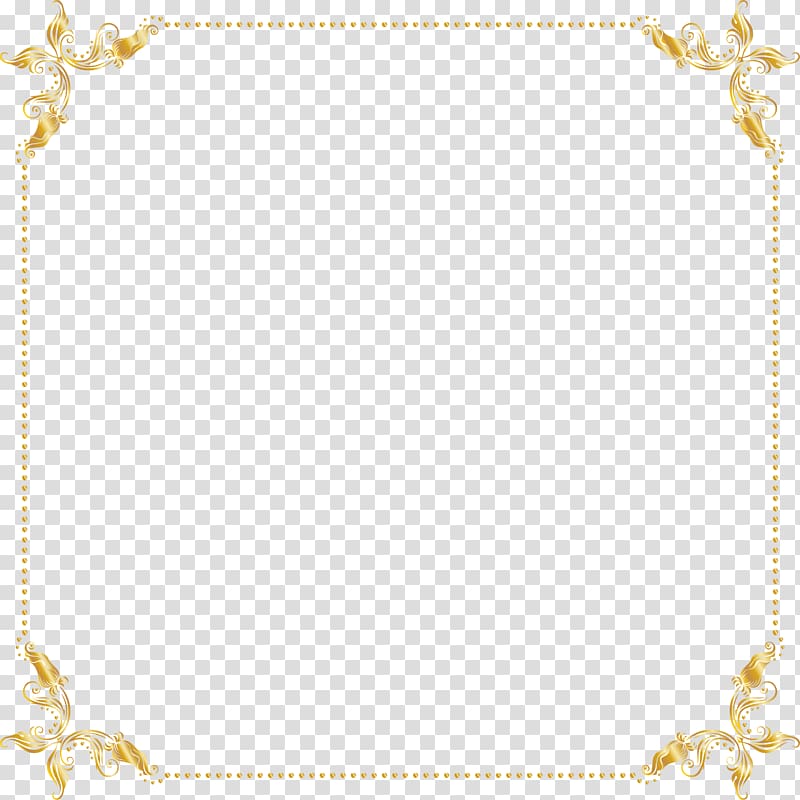 golden dotted frame transparent background PNG clipart