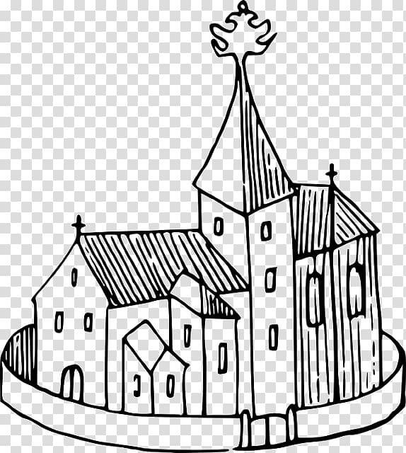 Black and white Chantry Line art , Church transparent background PNG clipart