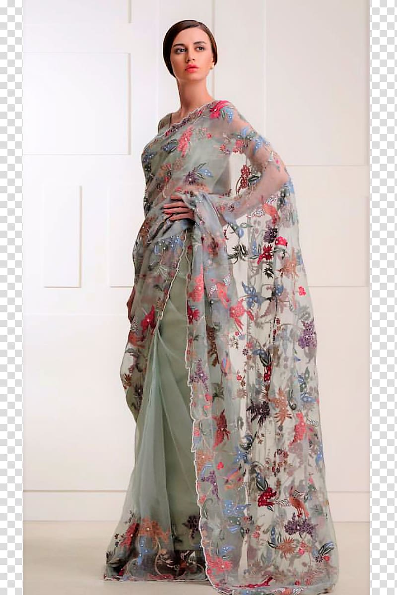 Sari Dress Clothing Fashion Choli, blush floral transparent background PNG clipart