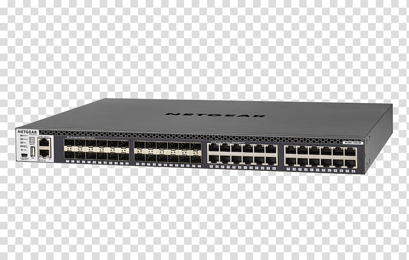 Network switch 10 Gigabit Ethernet Netgear Power over Ethernet Port, 10gbaset transparent background PNG clipart