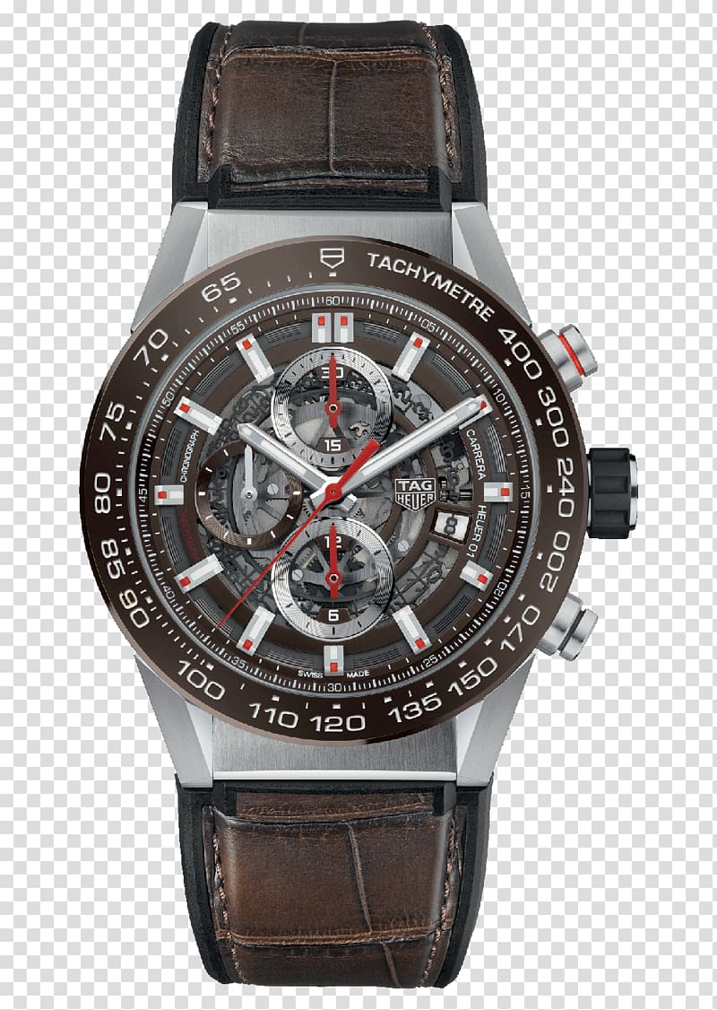 Watch Eco-Drive Chronograph TAG Heuer Carrera Calibre 16, watch transparent background PNG clipart