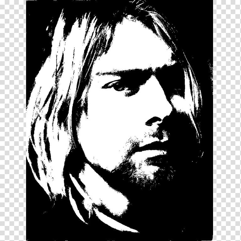 Kurt Cobain Nirvana The Vaselines Stencil Drawing, Kurt Cobain transparent background PNG clipart
