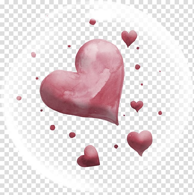 red hearts with bubble illustration, Heart, Floating Heart transparent background PNG clipart