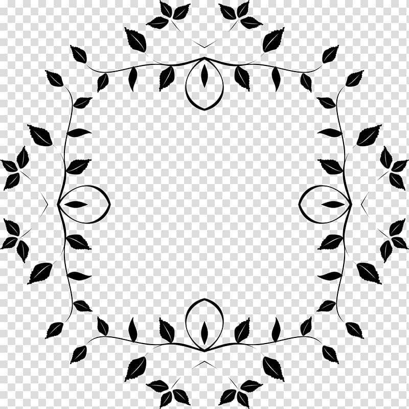 Leaf Black and white , leaves border transparent background PNG clipart