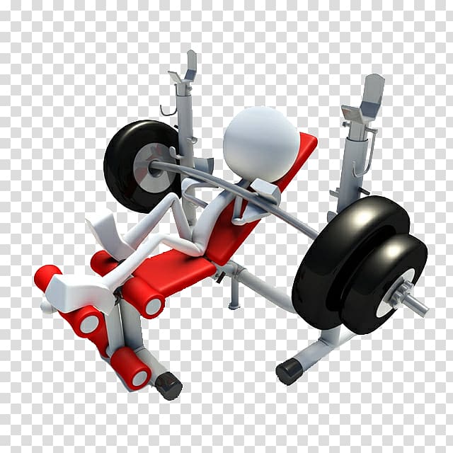 Bench press Physical exercise , Hand-painted small white people fitness transparent background PNG clipart