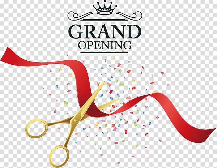 Grand Opening text overlay, Opening ceremony Euclidean Illustration, Opening element transparent background PNG clipart