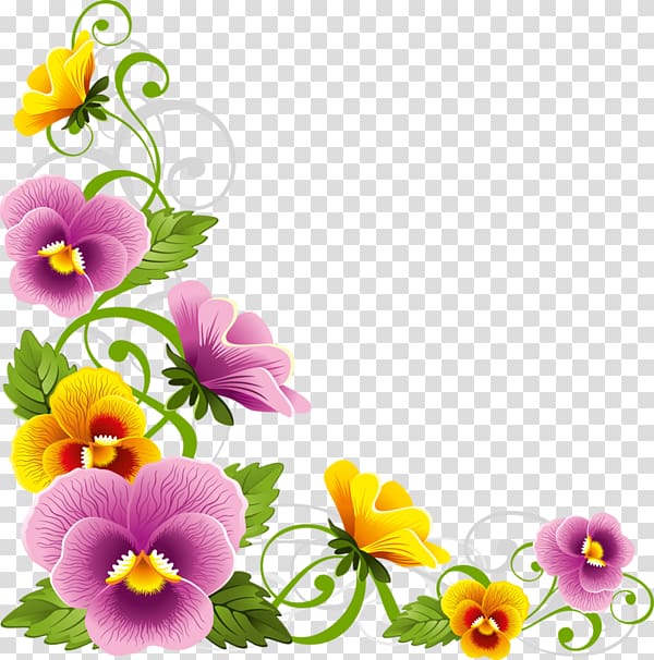 beautiful flowers border frame transparent background PNG clipart