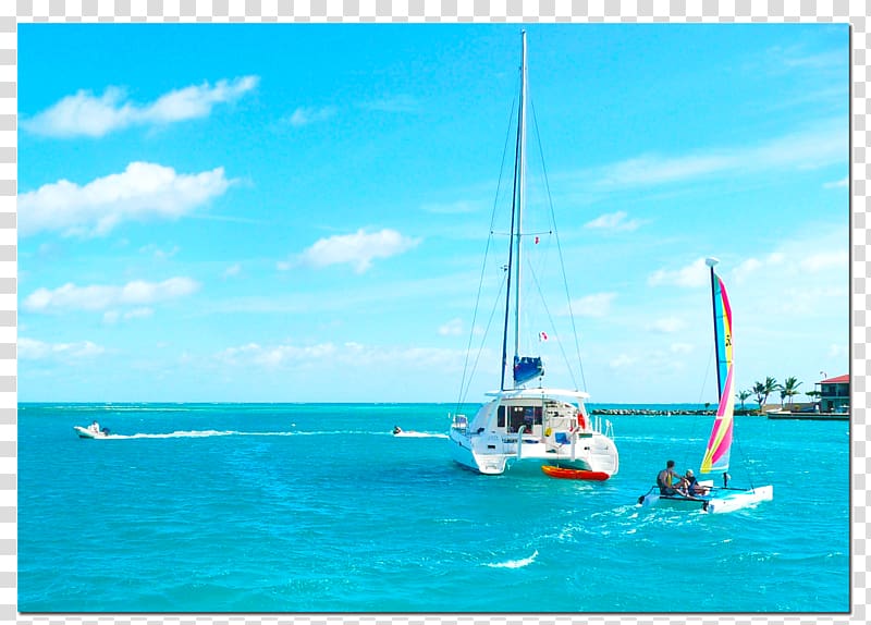 Dinghy sailing Catamaran Saba Rock, sail transparent background PNG clipart