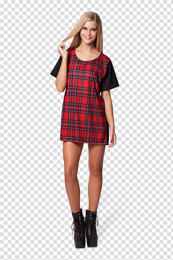 Dress Tartan Shoulder Full plaid Sleeve, dress transparent background PNG clipart