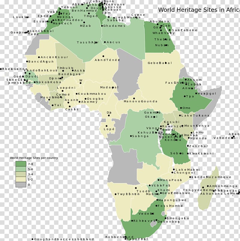Africa World map World Heritage site, Africa transparent background PNG clipart