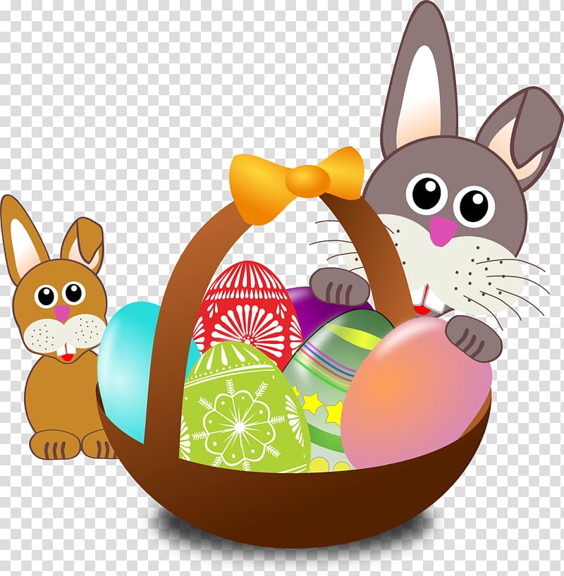 Easter Bunny Easter egg Easter basket Egg hunt, Easter Rabbit Background transparent background PNG clipart