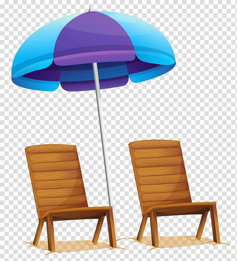 two brown chairs and purple umbrella, Table Eames Lounge Chair Umbrella, Beach Umbrella and Chairs transparent background PNG clipart