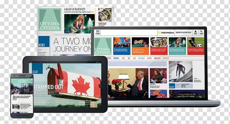 Responsive web design Ottawa Citizen Postmedia Network Newspaper, others transparent background PNG clipart