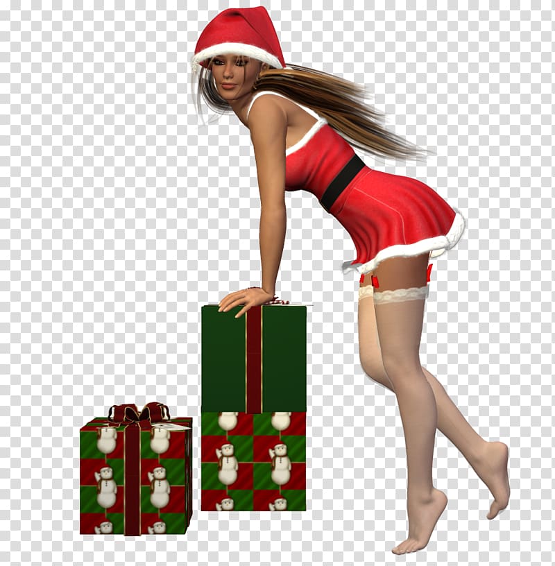 Christmas ornament Santa Claus Pin-up girl, santa claus transparent background PNG clipart